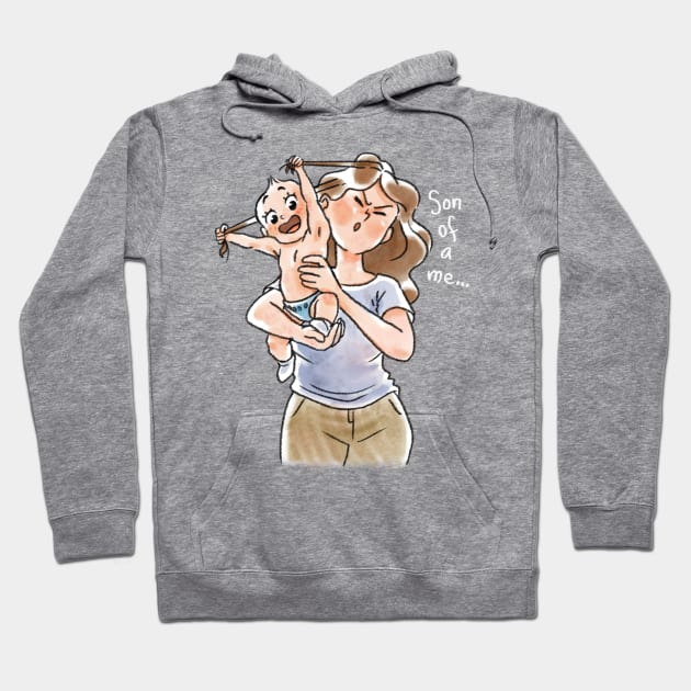 Motherhood (pink) Hoodie by ginaromoart